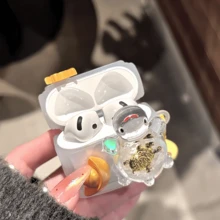 1个可爱3D招财龟宝元宝蓝牙耳机套，带铃铛和星星吊坠，兼容Pro/Pro2/1/2/3/4/Pro2 - 彩色 - 查看 9