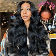 MECRY 34英寸 200%密度 13*6蕾丝前假发 - 自然黑色波波头假发 8-36英寸 - 巴西原生高清透明蕾丝前假发，无需胶水，混合发丝，逼真发际线 - 混合发丝，由真人发、合成纤维和蛋白质纤维制成 - 无需胶水，无需技巧，真人发，自然中分波浪假发 - 适合所有人，佩戴方便 - 自然色&黑色系 - 查看 6