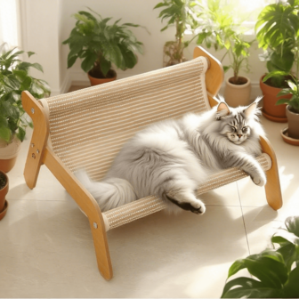 1 stuk krabplank voor katten, kattenbed, montage, massief houten linnen kussen, verstelbaar, duurzaam, geen roos, groot kitten, geen haar, relaxstoel, schommelbed, huisdierbenodigdheden