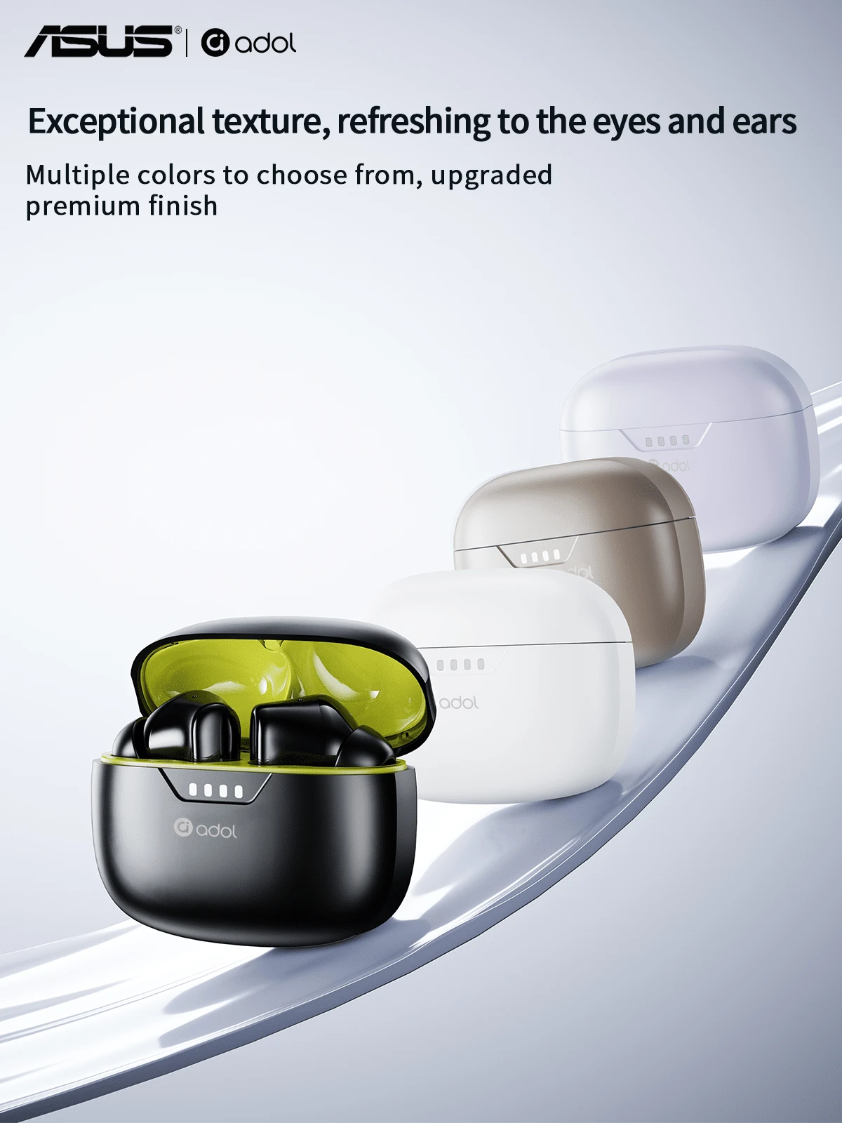 ASUS In-Ear Bluetooth Earphones, Immersive Sound, Microphone Included, Lightweight Design, Great For Daily Use And Games - Beige - View 1