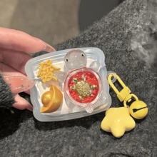 1个可爱3D招财龟宝元宝蓝牙耳机套，带铃铛和星星吊坠，兼容Pro/Pro2/1/2/3/4/Pro2 - 彩色 - 查看 18