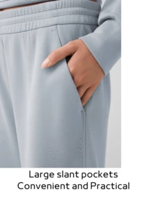 2 Pcs Set Women's Soft Rayon Sweatpants Lightweight Breathable Workout Trousers With Adjustable Shockcord - 彩色 - 查看 3