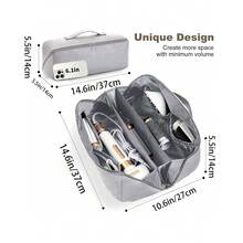 美发工具旅行包、旅行箱/Shark Flexstyle、防水便携式开放式扁平旅行包/Shark 吹风机 PU 皮革（轻微气味） - 銀色 - 查看 2