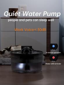 Fonte Automática para Animais de Estimação - Fonte de Água para Gatos sem Fio com Detector de Movimento - Fonte para Gatos com Bateria - Preta