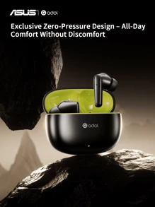 ASUS Wireless In-Ear Active Noise-Proof Earbuds, Built-In Microphone, Immersive Sound, Long Battery Life With Charging Case, Ideal For Gaming - Black - View 2