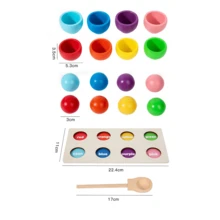 8 色球杯配对游戏套装，颜色识别配对益智玩具，感官训练手眼协调游戏，适合男孩和女孩的早教玩具 - 彩色 - 查看 3