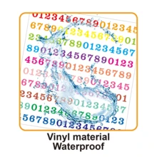 5/10张 0.5英寸 防水乙烯基数字贴纸，小尺寸 办公工业用 数字 ID 日期贴纸 - 彩色 - 查看 4