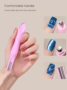 1 件强力可拆卸心形和蛇皮磁性猫眼美甲工具，3 色磁性美甲沙龙工具 - 彩色 - 查看 5