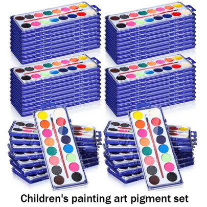 12/16 Colors Art Paint Set, Heart-Shaped Large Box, Semi-Dry Cake Powder Paint, Watercolor Painting, Solid Cake Paint Set, Painting Cake, Paint, Art Supplies, Cake Set, Paint Brush Set