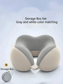 [2025 Hot New Style]U-Shaped Memory Foam Neck Pillow With Storage Case, Portable Travel And Nap Pillow, Slow Rebound Neck Pillow, Office Nap Essential, Airplane Travel Cervical Pillow. It Is Detachable And Machine-Washable, Comes With A Storage Bag