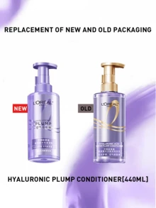 L’Oreal Paris L'Oreal Paris Hyaluronsäure Volumen Conditioner, 440ml/100ml, repariert intensiv und nährt geschädigtes Haar tiefgründig, formuliert mit 98,7% hochreiner Hyaluronsäure, leichte und nicht fettende Textur, glättet Frizz effektiv, feuchtigkeitsspendend, geeignet für trockenes, geschädigtes Haar aller Arten, verströmt einen französischen Meerblau-Blütenduft, sanfte Formel, geeignet für den täglichen Gebrauch - Spülung - Übersicht 3