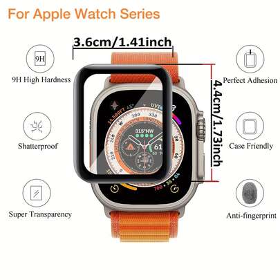 Yezodawee 2pcs Soft Screen Protector Film, Compatible With Apple Watch 49mm Ultra 2/1, Anti-Scratch, Soft TPU High-Definition Transparent Bubble-Free Screen Protector, Sensitive Touch, Full Coverage Protection, Ultra-Thin High-Transparency High-Definition Soft Film, Suitable For Apple Watch 45mm/49mm/46mm/42mm/41mm/44mm/40mm/38mm/S10/S9/S8/S7/S6/S5/S4/S3/S2/S1/SE/Ultra 1/2 Series, Essential Screen Protection For Daily, Office, Home Use, Waterproof, Shockproof, Anti-Fall, Anti-Fingerprint