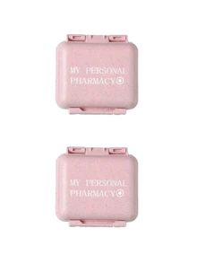 6-Compartment Portable Mini Pill Box, Pink Color With "Medicine" Letter Print, Weekly Medication Organizer, Travel Pill Case, 6-Grid Compact Pill Box, Daily Vitamin Supplement Storage, Pocket/Wallet Size, Letter ID Tag Jewelry Box, Earrings, Rings Storage, Home & Travel Essential - Pink - View 19