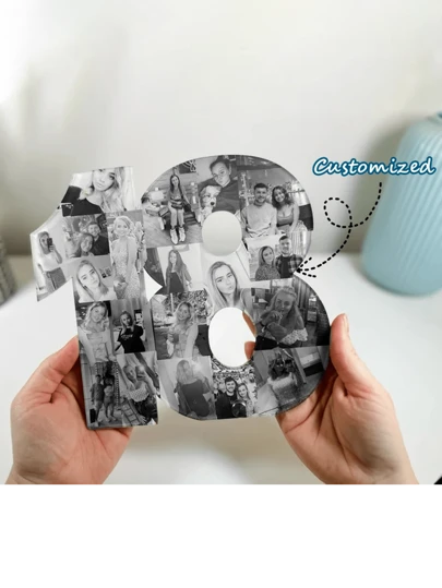 Custom Birthday Age And Photos, Photo Collages, Birthday Gifts, Photo Gifts, Photo Letters, Mother's Day And Father's Day Hot Selling Lovers The Perfect Gift For Good Friends