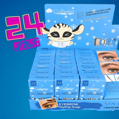 XINSON Jabon de ceja portátil Cera Orgánicas Impermeable de Larga duración Gel Maquillaje Efecto Planchado Natural con Cepillo modelo sorpresa color aleatorio una fijación fuerte pero flexible, sin dejar residuos blancos ni sensación pegajosa