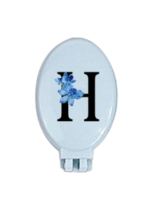 Printed With Daisy Initial Letter A-Z Pink Portable Hollow Comb Makeup Mirror Integrated Portable Folding Mirror Comb & Makeup Mirror