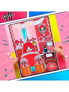 Ice & Fire Handmade Quiet Book Toca Boca Role Play Girly DIY Material Kit, Requires Hand Cutting And Assembly - Multicolor - View 4