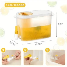 Plastic Juicer With Lid And Filter For Refrigerator With Tap, 3.5L Capacity For Flavored Water - trắng - Xem 3