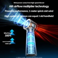 Portable Handheld Fan - Battery Powered Fan | Rechargeable Pocket Handheld Blower, Personal Cooler With Digital Display, Portable High Speed Blowers 100 Speeds Adjustable For Outdoors - 白色 - 查看 2