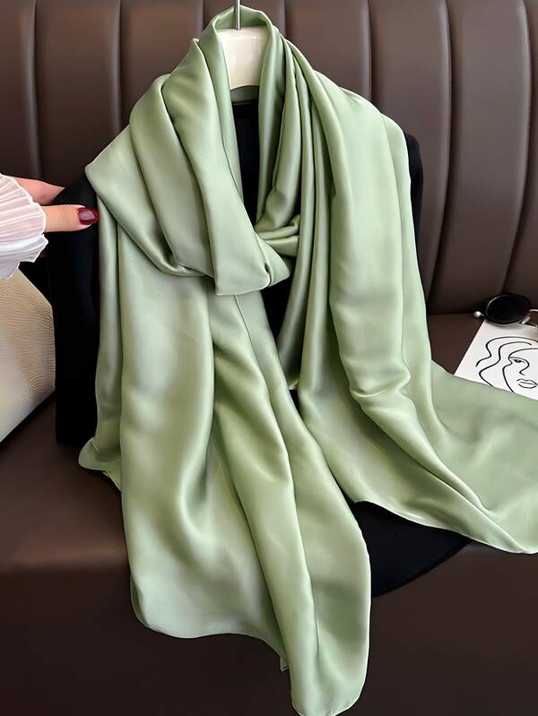 1 peça Novo lenço de praia feminino de cor sólida para proteção solar no verão, xale leve e grande em chiffon para usar com vestido