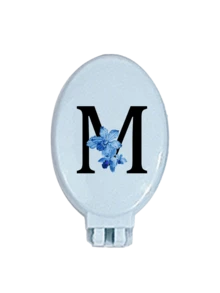 Printed With Daisy Initial Letter A-Z Pink Portable Hollow Comb Makeup Mirror Integrated Portable Folding Mirror Comb & Makeup Mirror