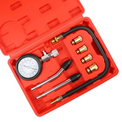 Medidor de compressão do motor, kit de teste de cilindro com 4 adaptadores para teste de diagnóstico de cilindro do motor