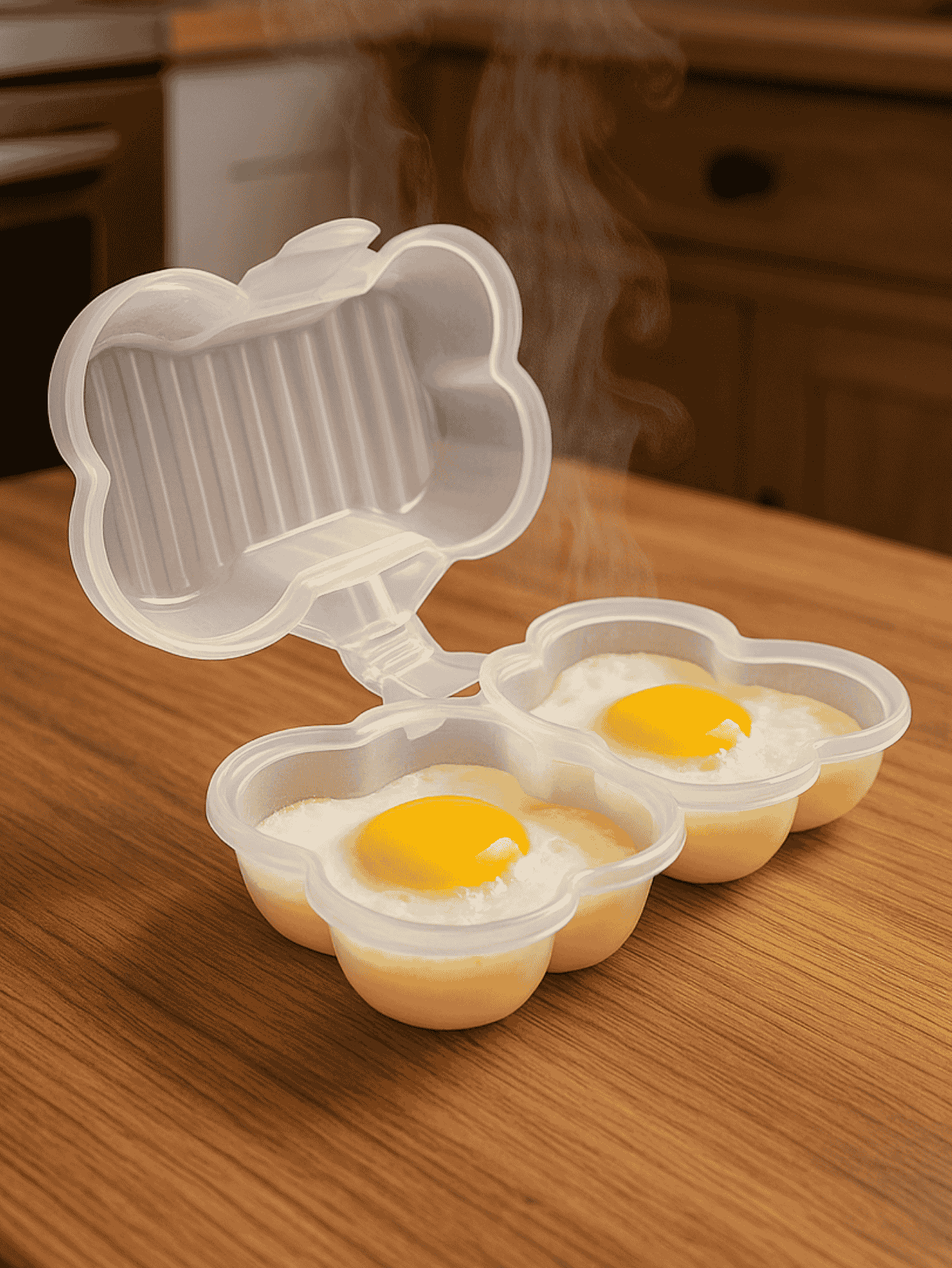 Omeleteira para Micro-ondas 2 em 1 – Faz Omelete, Ovo Mexido e Frito Sem Óleo, Cozinha Rápida