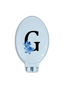 Printed With Daisy Initial Letter A-Z Pink Portable Hollow Comb Makeup Mirror Integrated Portable Folding Mirror Comb & Makeup Mirror