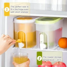 Plastic Juicer With Lid And Filter For Refrigerator With Tap, 3.5L Capacity For Flavored Water - trắng - Xem 1