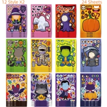 12/24/36pcs Halloween Kids Stickers, Can Create Various Halloween Character Expressions, Suitable For Halloween Kids Party, Crafts, Game Activities And More. - Multicolor - View 9