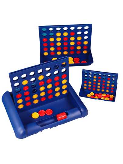 1 Set Permainan Papan 3D Portabel 4-in-A-Row & Tic Tac Toe, Permainan Meja, Multipemain, Cocok untuk Hiburan Kelompok, Dapat Dijadikan Hadiah