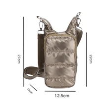 FRIFUL 1件装女士单肩包，时尚保温毛绒水瓶包，可调节肩带，多口袋设计，方便存放水瓶、手机、钥匙等物品，适合户外运动、健身、旅行、徒步和露营。 - 彩色 - 查看 7