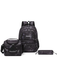 返校季时尚简约可爱大容量旅行背包三件套 - A - 查看 12