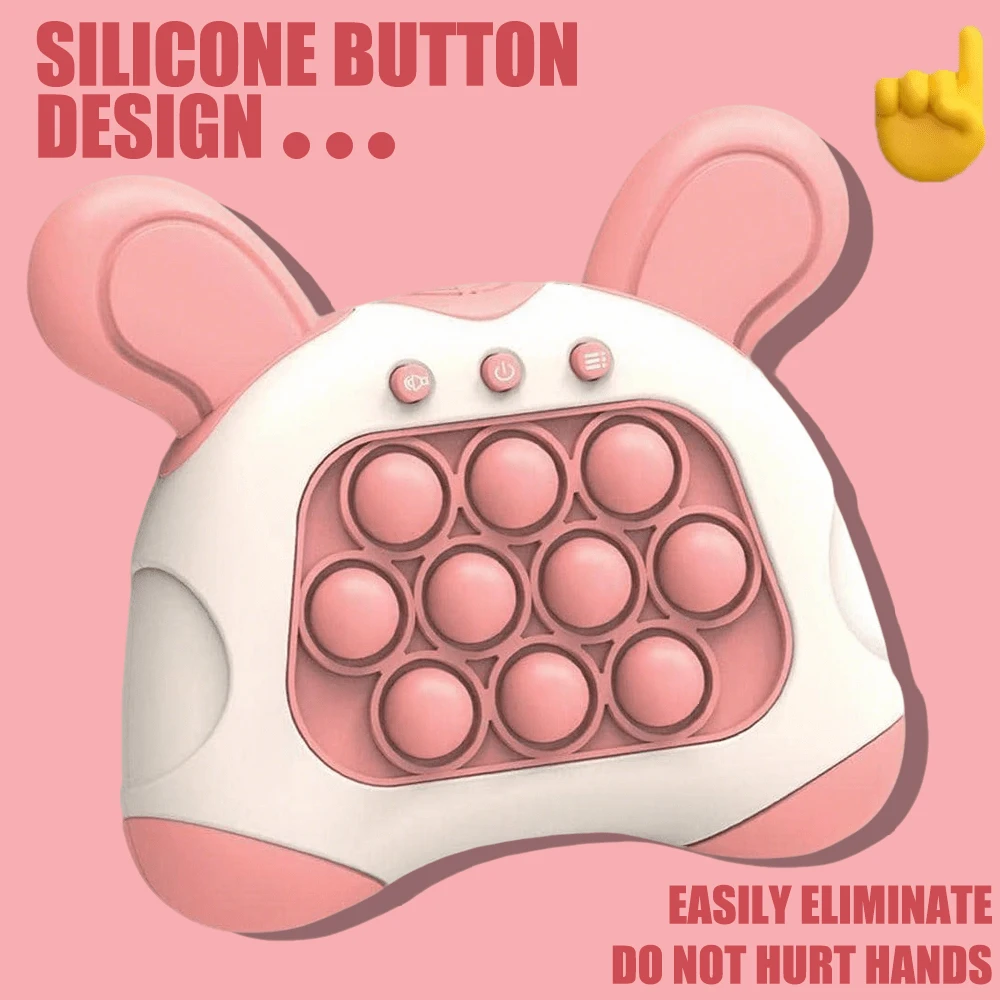 Puzzle Quick-Press Challenge Game, Matching Game Console, Handheld Game, Interactive Educational Learning Toy - Quick-Press Handheld Game Console - 粉色 - 查看 1