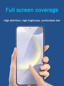 2pcs Full Coverage Tempered Glass Screen Protector, Bubble-Free, No Edges, Easy Installation, Suitable For Galaxy & Other Models, Full Screen Coverage Gift, Suitable For Birthdays, Easter, Presidents' Day, Etc. To Give To Family And Friends As Mobile Phone Screen Protector, Phone Accessories. Waterproof Shockproof Anti-Fall Anti-Fall Scratch Resistant Anti-Fingerprint - Black - View 3