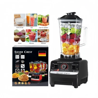 Licuadora de cocina de 2 l para batidos, antiderrames, color negro