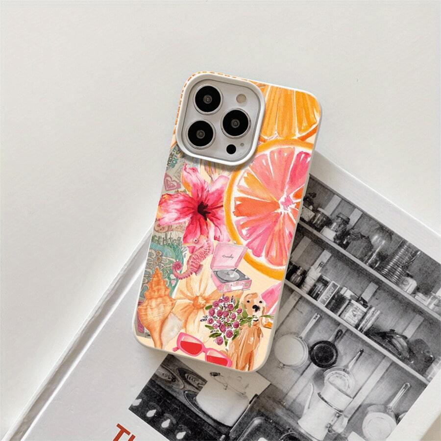 1 funda protectora para teléfono con diseño colorido y orificios grandes. Compatible con phone 16 Pro Max, 16, 15 Pro, 14, 14 Plus/14 Pro Max, 13, 13 Pro, 12 Pro, 11/11 Pro (Serie Pro). Regalos para cumpleaños y festividades. - Blanco - Ver 1