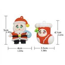 8 Pieces Christmas Series Cartoon Keychain Pendants, Christmas Craft Gifts, Cartoon Handcrafted Accessories