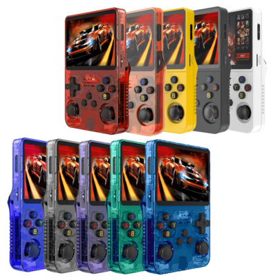 Consola Retro Transparente R36S – Consola de Juegos Portátil con 30 Emuladores y 36,000 Juegos Retro, Pantalla IPS HD de 3.5", Diseño Clásico, Perfecta para Niños y Nostálgicos (Negro)