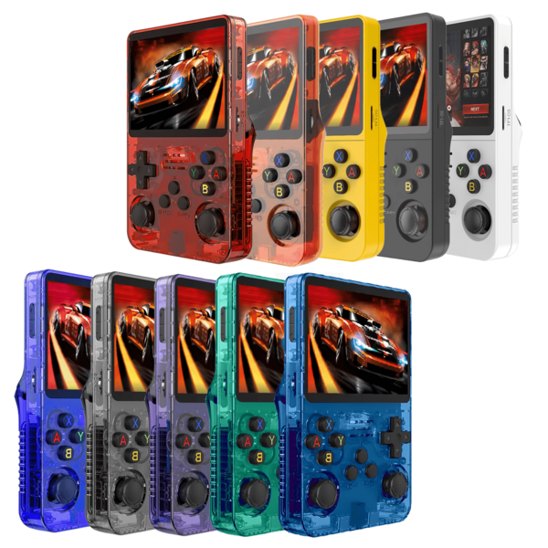 Consola Retro Transparente R36S – Consola de Juegos Portátil con 30 Emuladores y 36,000 Juegos Retro, Pantalla IPS HD de 3.5", Diseño Clásico, Perfecta para Niños y Nostálgicos (Negro)
