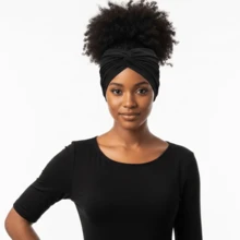 Women's Cross Headband Hair Turban - 黑色 - 查看 4