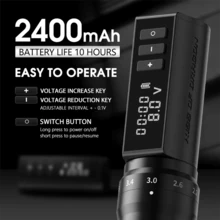 Kiss Of Dragon 1PC Hunter MAX-Professional Wireless Tattoo Machine 2400mAh Rotary Tattoo Machine With 6 Stroke Length Options For Beginners - Black - View 3