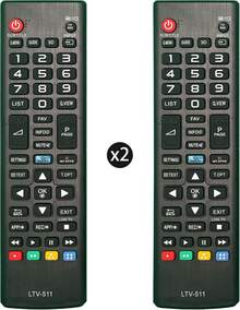 2 Piezas Control Remoto Universal Compatible con LG Smart TV – Universal y Práctico - Negro - Ver 1