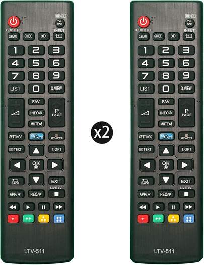 2 Piezas Control Remoto Universal Compatible con LG Smart TV – Universal y Práctico
