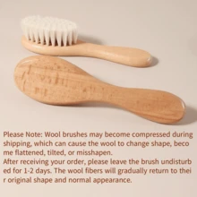 嬰兒毛髮刷套裝，柔軟針織刷和木質按摩刷，適用於沐浴和修飾