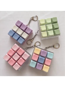 9-Key Cube Keychain Stress Relief Button Toy, Creative Keyboard Pendant Bag Charm Decoration Gift For Friends - Multicolor - View 2