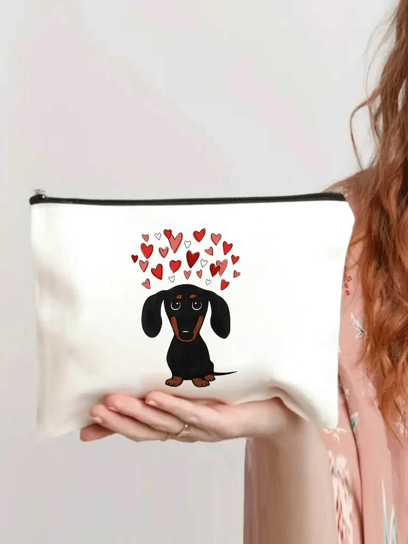 Dachshund Print Cosmetic Bag, Casual Large Capacity Storage Bag, Daily Toiletry Makeup Bag, Multi-Functional Storage Bag, Lightweight Travel Handbag, Exquisite Gift, Travel Souvenir For Friends, Essential Travel Storage Bag, Suitable For Commuting, Back To School, Travel, Picnic, Camping, Outdoor Adventure And Other Occasions. Makeup Bag, Cosmetic Storage Bag, Cosmetic Organizer Bag, Cosmetic Storage Pouch, Makeup Bag, Essential For College In Autumn, Travel Essential, Holiday Vacation Travel Bag, Women - View 1
