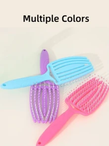 Przenośny, puszysty, pusty grzebień do masażu, do użytku na sucho i mokro, w losowym kolorze, do stylizacji, z grzebieniem, grzebień z tworzywa ABS w kształcie makaroników, Mini grzebień z geometrycznym wzorem, przenośny, puszysty, pusty grzebień do masażu, do użytku na sucho i mokro, grzebień z grzebieniem, Mini grzebień do stylizacji włosów, zestaw narzędzi do włosów, akcesoria do domu i urody dla kobiet, prezenty
