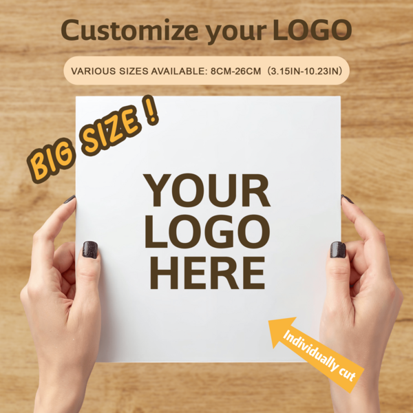 Pegatinas personalizadas grandes de 3.15-10.24 pulgadas, etiquetas adhesivas personalizadas, impresión de cualquier diseño, logotipo o foto, pegatinas de vinilo mate cuadradas cortadas individualmente, resistentes a la decoloración para negocios, oficina y bodas
