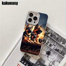 Funda protectora para phone con diseño de tres cachorros y orificios grandes. Compatible con phone 16 Pro, 16, 15 Pro, 14, 14 Plus/14 Pro, 13, 13 Pro, 12 Pro y 11/11 Pro. Ideal para cumpleaños y celebraciones. - Negro - Ver 2